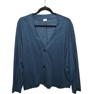 Poetry 100% Linen Jersey Oversized Cardigan Top US 12 UK16 Lagenlook Lightweight